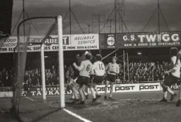 Vic Halom pressures the keeper