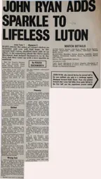 Match Report: Luton Town FC vs Blackpool (8th Apr 1972)