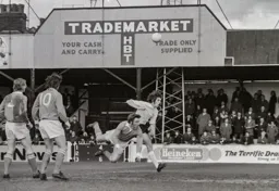 Don Givens is unsuccessful in front of goal