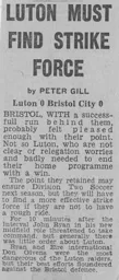 Match Report: Luton Town FC vs Bristol City (22nd Apr 1972)