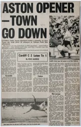 Match Report: Cardiff City vs Luton Town FC (12th Aug 1972)