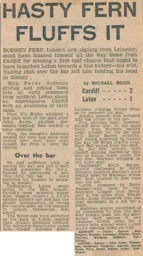 Match Report: Cardiff City vs Luton Town FC (12th Aug 1972)
