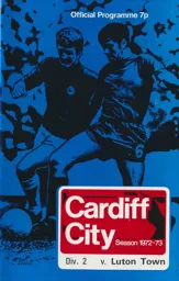 Programme: Cardiff City vs Luton Town FC (12th Aug 1972)