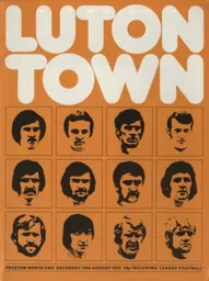 Programme: Luton Town FC vs Preston North End (19th Aug 1972)
