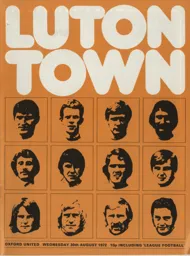 Programme: Luton Town FC vs Oxford United (30th Aug 1972)