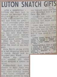 Match Report: Luton Town FC vs Huddersfield Town (2nd Sep 1972)