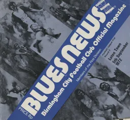 Programme: Birmingham City vs Luton Town FC (5th Sep 1972)