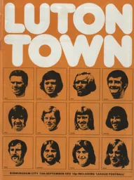 Programme: Luton Town FC vs Birmingham City (13th Sep 1972)