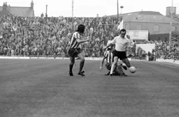 John Aston moves down the wing