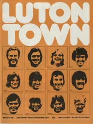 Programme: Luton Town FC vs Brighton & Hove Albion (16th Sep 1972)