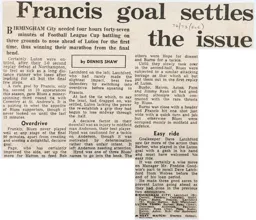 Match Report: Luton Town FC vs Birmingham City (19th Sep 1972)