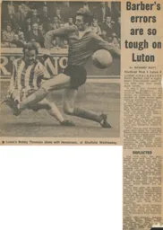 Match Report: Sheffield Wednesday vs Luton Town FC (23rd Sep 1972)