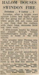 Match Report: Swindon Town vs Luton Town FC (26th Sep 1972)