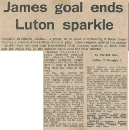 Match Report: Luton Town FC vs Burnley (30th Sep 1972)