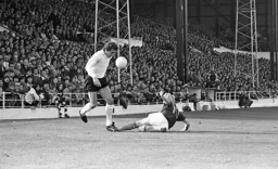 Vic Halom rounds the Burnley defender