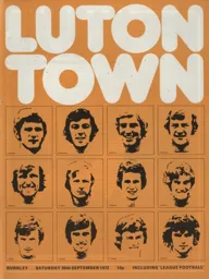 Programme: Luton Town FC vs Burnley (30th Sep 1972)
