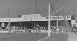 The second Luton goal, scored by John Aston (out of shot)