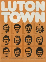 Programme: Luton Town FC vs Blackpool (7th Oct 1972)