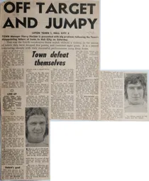 Match Report: Luton Town FC vs Hull City (21st Oct 1972)