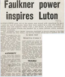 Match Report: Bristol City vs Luton Town FC (28th Oct 1972)
