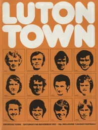 Programme: Luton Town FC vs Swindon Town (4th Nov 1972)