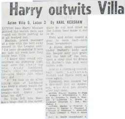 Match Report: Aston Villa vs Luton Town FC (18th Nov 1972)