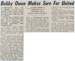 Match Report: Luton Town FC vs Carlisle United (25th Nov 1972)