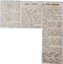 Match Report: Luton Town FC vs Queens Park Rangers (9th Dec 1972)
