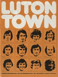 Programme: Luton Town FC vs Queens Park Rangers (9th Dec 1972)