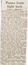 Match Report: Luton Town FC vs Millwall (16th Dec 1972)