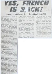 Match Report: Luton Town FC vs Millwall (16th Dec 1972)