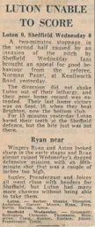 Match Report: Luton Town FC vs Sheffield Wednesday (26th Dec 1972)