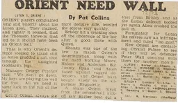 Match Report: Luton Town FC vs Orient (6th Jan 1973)