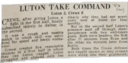Match Report: Luton Town FC vs Crewe Alexandra (13th Jan 1973)