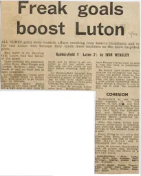 Match Report: Huddersfield Town vs Luton Town FC (20th Jan 1973)