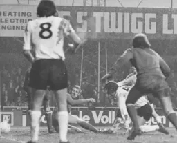 Alan Slough squeezes home the only goal of the game