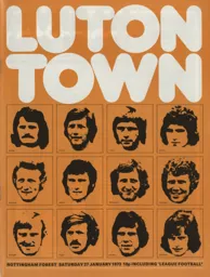Programme: Luton Town FC vs Nottingham Forest (27th Jan 1973)