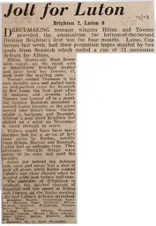 Match Report: Brighton & Hove Albion vs Luton Town FC (10th Feb 1973)