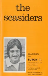Programme: Blackpool vs Luton Town FC (3rd Mar 1973)