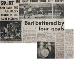 Match Report: Luton Town FC vs Bari (7th Mar 1973)