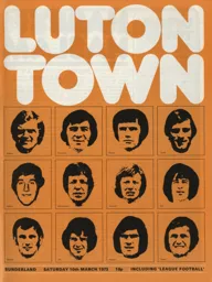 Programme: Luton Town FC vs Sunderland (10th Mar 1973)
