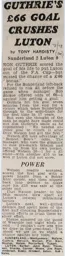 Match Report: Sunderland vs Luton Town FC (17th Mar 1973)