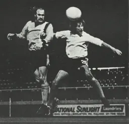 Rodney Fern heads in the only goal of the game