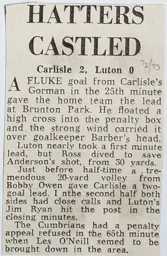 Match Report: Carlisle United vs Luton Town FC (31st Mar 1973)