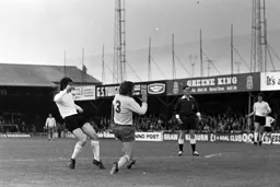 Gordon Hindson shoots for goal