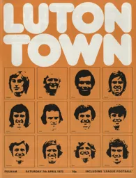 Programme: Luton Town FC vs Fulham (7th Apr 1973)
