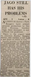 Match Report: Queens Park Rangers vs Luton Town FC (14th Apr 1973)