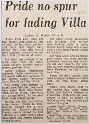 Match Report: Luton Town FC vs Aston Villa (21st Apr 1973)