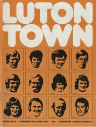 Programme: Luton Town FC vs Aston Villa (21st Apr 1973)