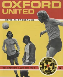 Programme: Oxford United vs Luton Town FC (28th Apr 1973)